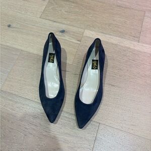 Galo Navy Grey Suede Women's Pumps